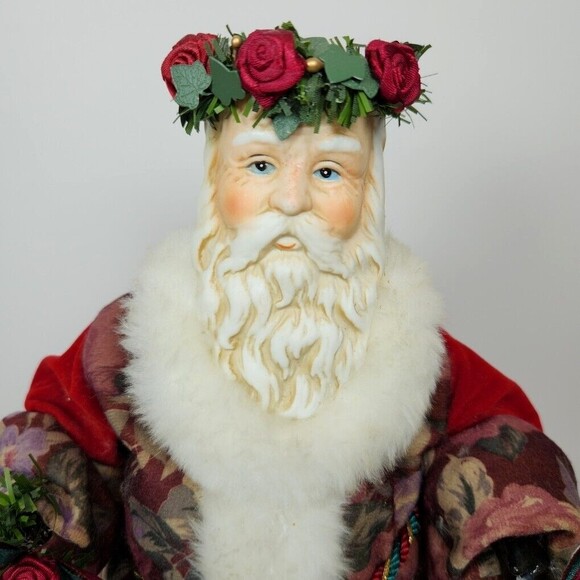 Vintage Santa Claus Tree Topper St. Nicholas Ceramic Head 12 in. Tall - Picture 2 of 8